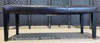 Crate & Barrel Chocolate Leather Backless Bench 